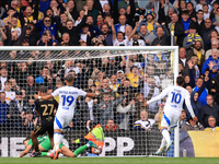 Joel Piroe (Leeds United) scores his team's third goal during the Sky Bet Championship match between Leeds United and Coventry City at Ellan...