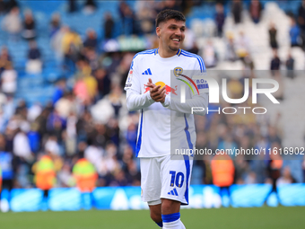 Joel Piroe (Leeds United) after the Sky Bet Championship match between Leeds United and Coventry City at Elland Road in Leeds, England, on S...