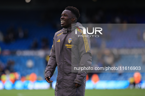 Wilfried Gnonto (Leeds United) after the Sky Bet Championship match between Leeds United and Coventry City at Elland Road in Leeds, England,...