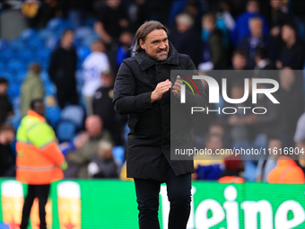 Daniel Farke, Leeds United manager, after the Sky Bet Championship match between Leeds United and Coventry City at Elland Road in Leeds, Eng...