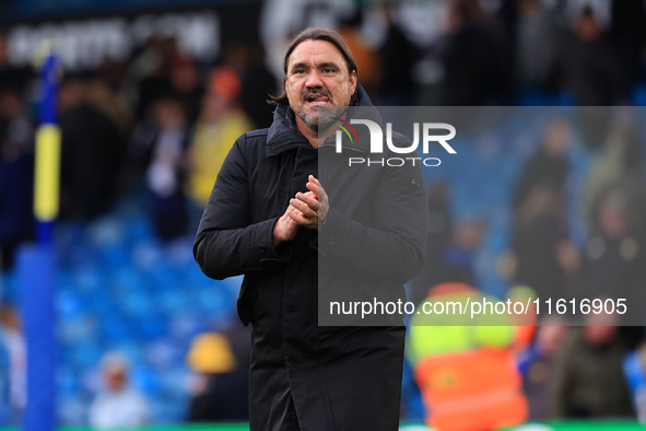 Daniel Farke, Leeds United manager, after the Sky Bet Championship match between Leeds United and Coventry City at Elland Road in Leeds, Eng...