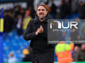 Daniel Farke, Leeds United manager, after the Sky Bet Championship match between Leeds United and Coventry City at Elland Road in Leeds, Eng...