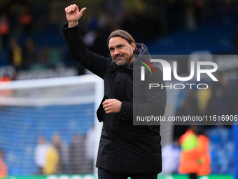 Daniel Farke, Leeds United manager, after the Sky Bet Championship match between Leeds United and Coventry City at Elland Road in Leeds, Eng...