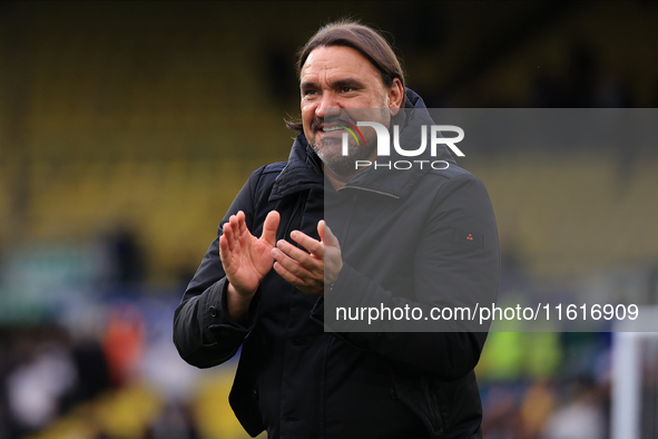 Daniel Farke, Leeds United manager, after the Sky Bet Championship match between Leeds United and Coventry City at Elland Road in Leeds, Eng...