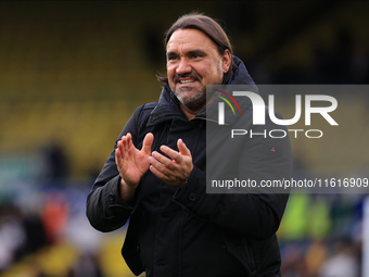 Daniel Farke, Leeds United manager, after the Sky Bet Championship match between Leeds United and Coventry City at Elland Road in Leeds, Eng...