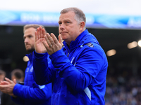 Mark Robbins, Coventry City manager, after the Sky Bet Championship match between Leeds United and Coventry City at Elland Road in Leeds, En...