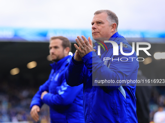 Mark Robbins, Coventry City manager, after the Sky Bet Championship match between Leeds United and Coventry City at Elland Road in Leeds, En...