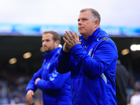 Mark Robbins, Coventry City manager, after the Sky Bet Championship match between Leeds United and Coventry City at Elland Road in Leeds, En...