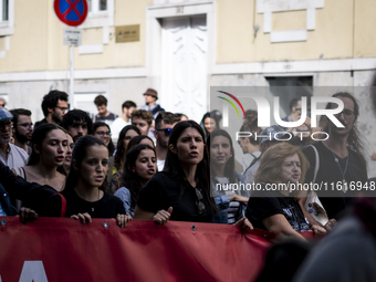 Thousands of people take to the streets in Lisbon, Portugal, on October 28, 2023, to demand better living conditions and lower housing price...