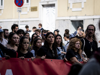 Thousands of people take to the streets in Lisbon, Portugal, on October 28, 2023, to demand better living conditions and lower housing price...