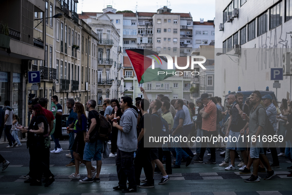 Thousands of people take to the streets in Lisbon, Portugal, on October 28, 2023, to demand better living conditions and lower housing price...