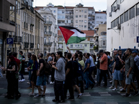 Thousands of people take to the streets in Lisbon, Portugal, on October 28, 2023, to demand better living conditions and lower housing price...