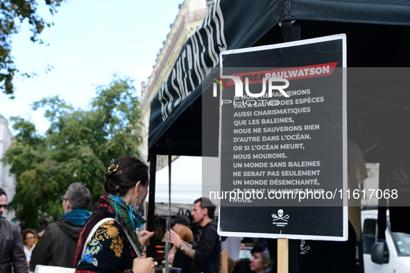 Several people visit the associative village organized by L214 in Lyon, France, on September 28, 2024. 