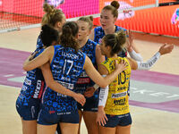 Prosecco Doc Imoco Conegliano competes against Vero Volley Milano during the Supercoppa Fineco Lega Volley Femminile at Palazzo dello Sport...