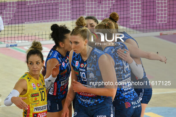 Prosecco Doc Imoco Conegliano competes against Vero Volley Milano during the Supercoppa Fineco Lega Volley Femminile at Palazzo dello Sport...