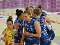 Prosecco Doc Imoco Conegliano competes against Vero Volley Milano during the Supercoppa Fineco Lega Volley Femminile at Palazzo dello Sport...