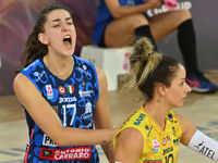 Martyna Lukasik of Prosecco Doc Imoco Conegliano is in action during the Supercoppa Fineco Lega Volley Femminile between Prosecco Doc Imoco...