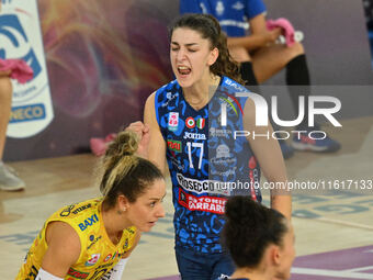 Martyna Lukasik of Prosecco Doc Imoco Conegliano is in action during the Supercoppa Fineco Lega Volley Femminile between Prosecco Doc Imoco...