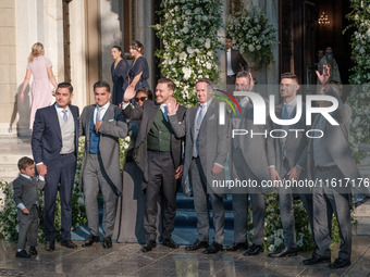 Matthew Jeremiah Kumar arrives for his wedding with Princess Theodora Glucksburg of Greece at the Metropolitan Cathedral of Athens in Athens...