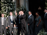 Matthew Jeremiah Kumar arrives for his wedding with Princess Theodora Glucksburg of Greece at the Metropolitan Cathedral of Athens in Athens...