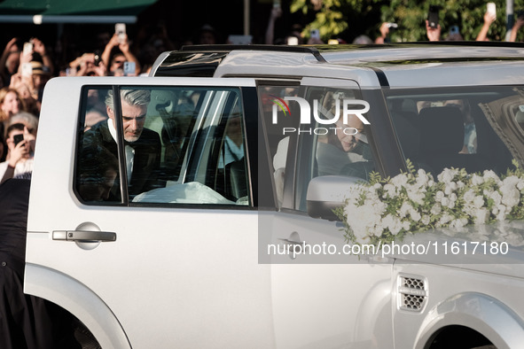 Princess Theodora Glucksburg of Greece and her brother Pavlos, former Crown Prince of Greece, arrive for her wedding with Matthew Jeremiah K...