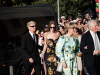 Guests arrive for the wedding of Princess Theodora Glucksburg of Greece and Matthew Jeremiah Kumar at the Metropolitan Cathedral of Athens,...