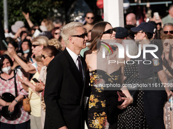 Guests arrive for the wedding of Princess Theodora Glucksburg of Greece and Matthew Jeremiah Kumar at the Metropolitan Cathedral of Athens,...