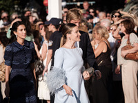 Guests arrive for the wedding of Princess Theodora Glucksburg of Greece and Matthew Jeremiah Kumar at the Metropolitan Cathedral of Athens,...