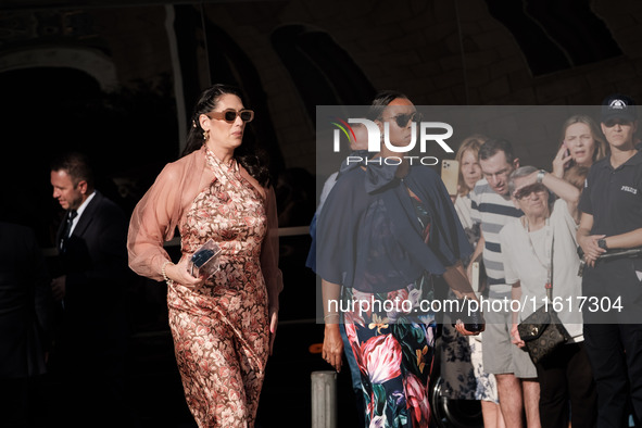 Guests arrive for the wedding of Princess Theodora Glucksburg of Greece and Matthew Jeremiah Kumar at the Metropolitan Cathedral of Athens,...