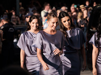 Olympia of Greece, bridesmaid, arrives for the wedding of Princess Theodora Glucksburg of Greece and Matthew Jeremiah Kumar at the Metropoli...