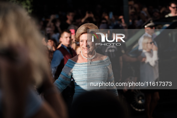 Anne Marie of Denmark and her son, Nicholas of Greece, attend the wedding of Princess Theodora Glucksburg of Greece and Matthew Jeremiah Kum...