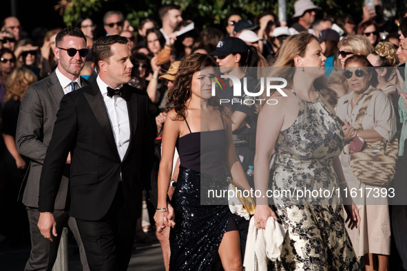 Guests arrive for the wedding of Princess Theodora Glucksburg of Greece and Matthew Jeremiah Kumar at the Metropolitan Cathedral of Athens,...