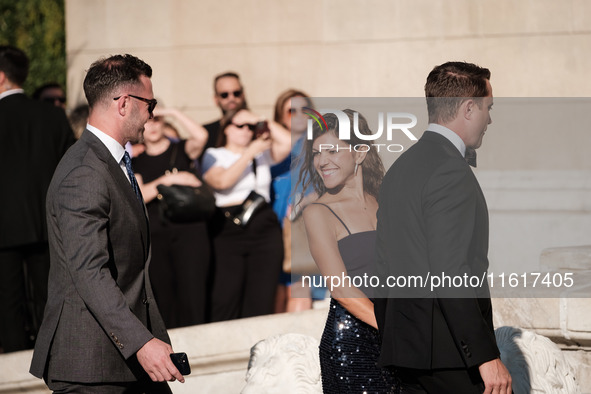 Guests arrive for the wedding of Princess Theodora Glucksburg of Greece and Matthew Jeremiah Kumar at the Metropolitan Cathedral of Athens,...