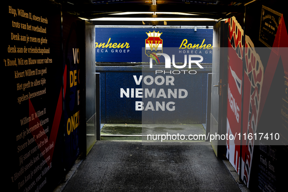 Players enter the stadium Willem II during the match Willem II - PSV at the Koning Willem II stadium for the Dutch Eredivisie season 2024-20...