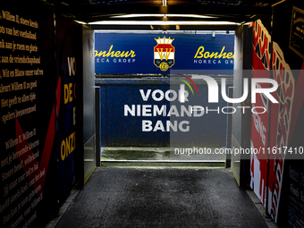 Players enter the stadium Willem II during the match Willem II - PSV at the Koning Willem II stadium for the Dutch Eredivisie season 2024-20...