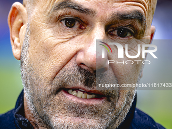 PSV Eindhoven trainer Peter Bosz during the match Willem II - PSV at the Koning Willem II stadium for the Dutch Eredivisie season 2024-2025...