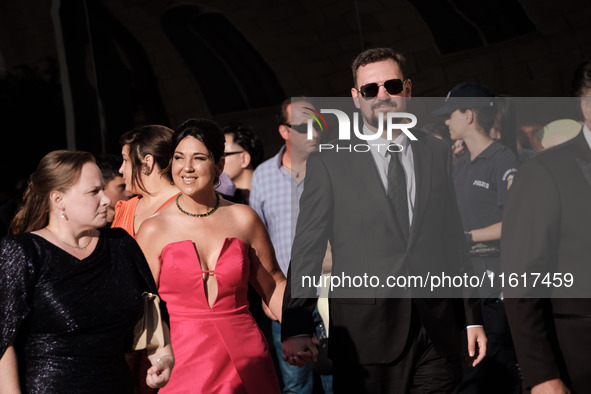 Guests arrive for the wedding of Princess Theodora Glucksburg of Greece and Matthew Jeremiah Kumar at the Metropolitan Cathedral of Athens,...