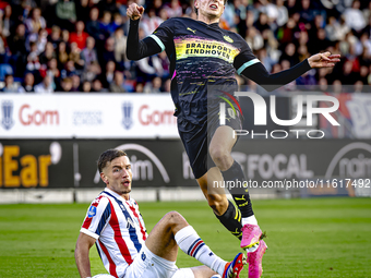 During the match Willem II vs. PSV at the Koning Willem II stadium for the Dutch Eredivisie season 2024-2025 in Tilburg, Netherlands, on Sep...