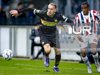 PSV Eindhoven defender Rick Karsdorp and Willem II forward Amar Fatah during the match Willem II vs. PSV at the Koning Willem II stadium for...