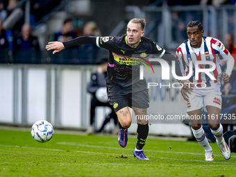 PSV Eindhoven defender Rick Karsdorp and Willem II forward Amar Fatah during the match Willem II vs. PSV at the Koning Willem II stadium for...