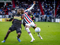 PSV Eindhoven forward Johan Bakayoko and Willem II forward Amar Fatah during the match Willem II vs. PSV at the Koning Willem II stadium for...