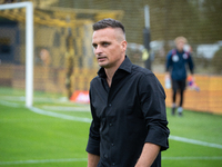 Coach Slawomir Peszko during the game between Wieczysta Krakow and Skra Czestochowa in Krakow, Poland, on September 28, 2024. Betclic 2 Liga...