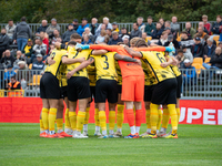 Wieczysta players during the game between Wieczysta Krakow and Skra Czestochowa in Krakow, Poland, on September 28, 2024. Betclic 2 Liga, Po...