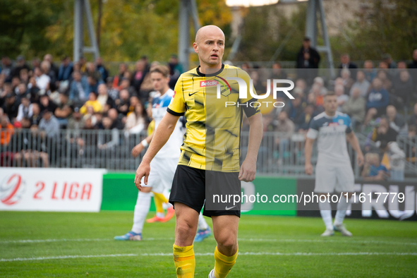 Michal Pazdan participates in the game between Wieczysta Krakow and Skra Czestochowa in Krakow, Poland, on September 28, 2024. Betclic 2 Lig...