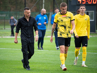 Coach Slawomir Peszko during the game between Wieczysta Krakow and Skra Czestochowa in Krakow, Poland, on September 28, 2024. Betclic 2 Liga...