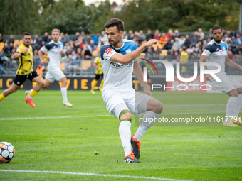 Mieszko Lorenc during the game between Wieczysta Krakow and Skra Czestochowa in Krakow, Poland, on September 28, 2024. Betclic 2 Liga, Polis...