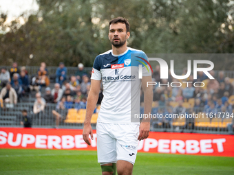 Mieszko Lorenc during the game between Wieczysta Krakow and Skra Czestochowa in Krakow, Poland, on September 28, 2024. Betclic 2 Liga, Polis...