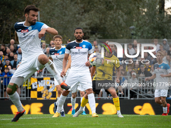 Betclic 2 Liga game between Wieczysta Krakow and Skra Czestochowa in Krakow, Poland, on September 28, 2024. Polish football second league ma...