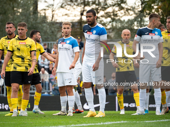 Betclic 2 Liga game between Wieczysta Krakow and Skra Czestochowa in Krakow, Poland, on September 28, 2024. Polish football second league ma...