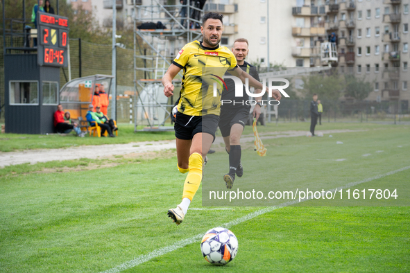 Manuel Torres during the game between Wieczysta Krakow and Skra Czestochowa in Krakow, Poland, on September 28, 2024. Betclic 2 Liga, Polish...